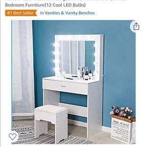 Riforla Vanity Set with Lighted Mirror, Makeup.